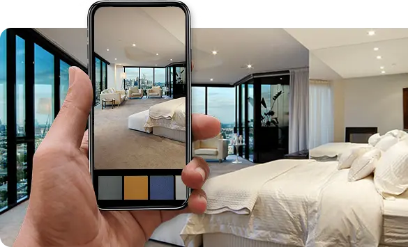 Colorful bedroom carpet