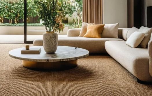 Minimalist jute carpet