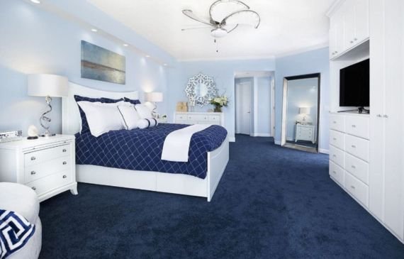 Modern blue carpet