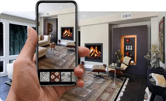 Patterned living room carpet