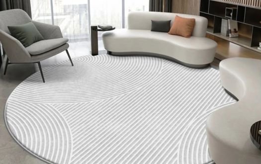 Polished round carpet