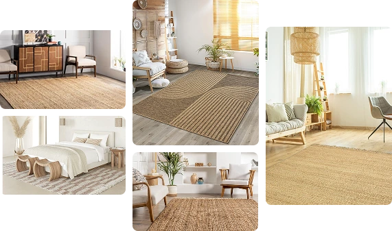 Textured jute carpet