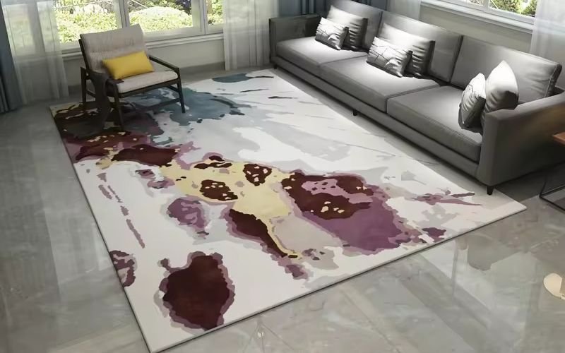 Living Room Carpet With Abstract Designs